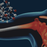 Image shows cortisone molecule used in injections to shoulder